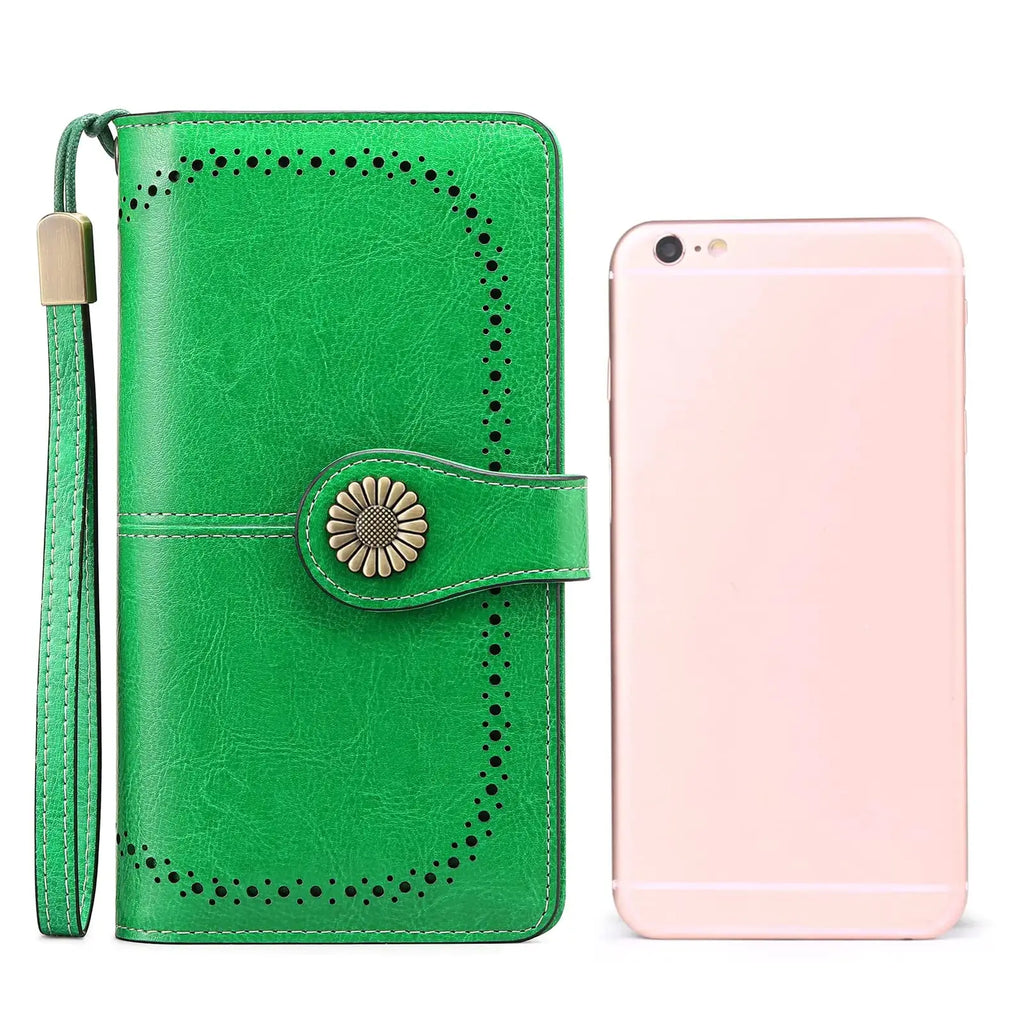SENDEFN Wallets for Women | Genuine Leather Credit Card Holder with RFID Blocking