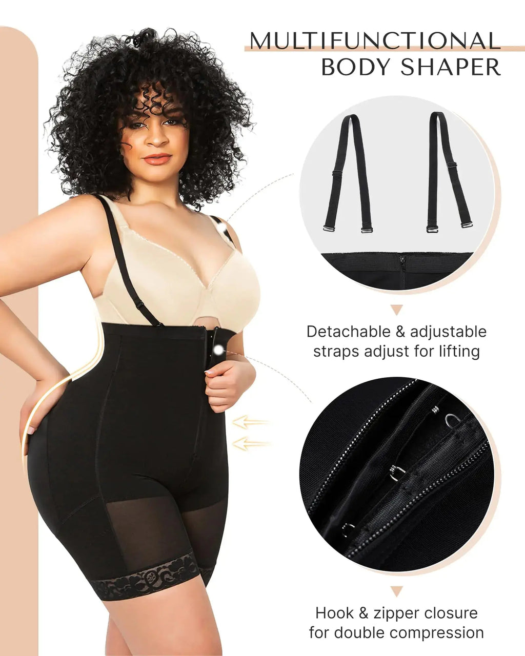 SHAPELLX Colombianas Shapewear for Women - Postpartum Black Body Shaper