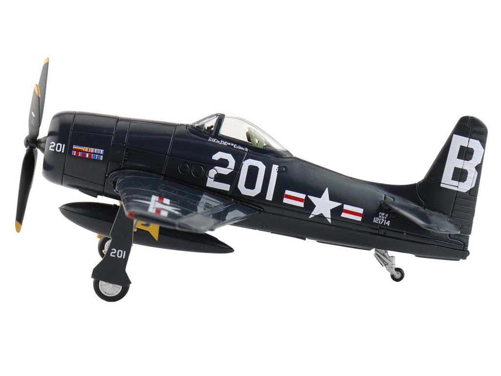 Grumman F8F-2P Bearcats Fighter Aircraft "121714 Duxford (Restored Plane)" (2014) United States Navy "SkyMax Flying Heroes" 1/72 Diecast Model by Hobby Master