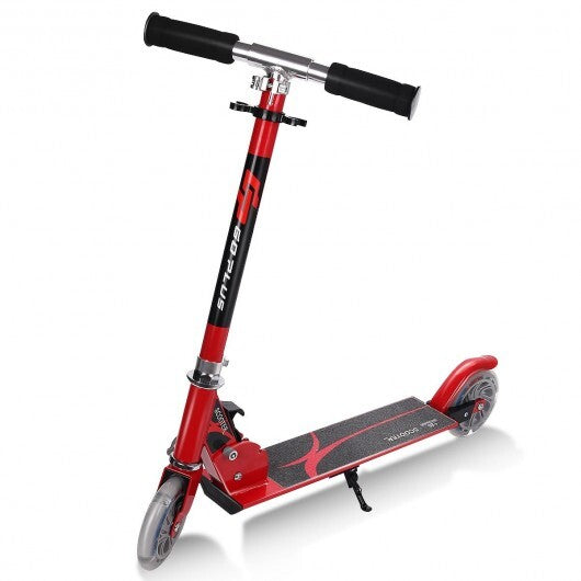 Folding Aluminum Kids Kick Scooter with LED Lights-Blue