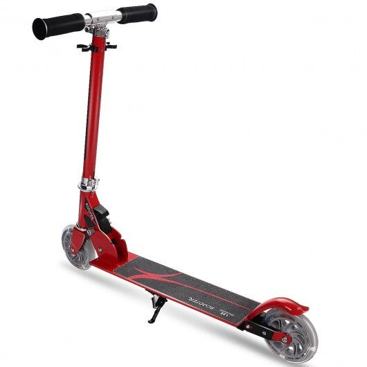 Folding Aluminum Kids Kick Scooter with LED Lights-Blue
