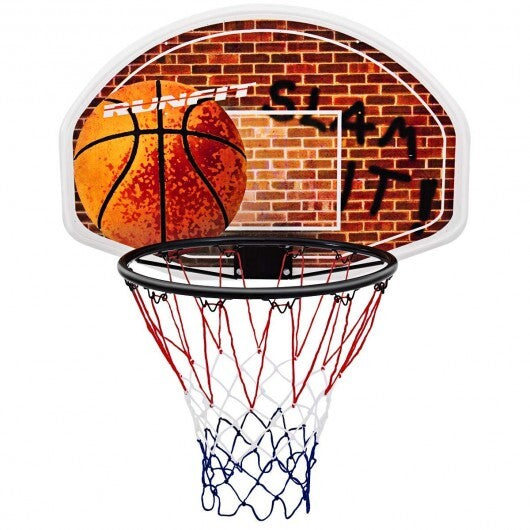 Wall Mounted Fan Backboard with Basketball Hoop and 2 Nets