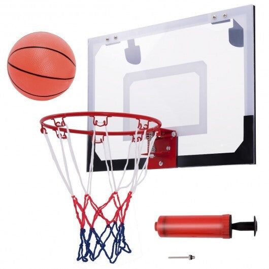 Over-The-Door Mini Basketball Hoop Includes Basketball and 2 Nets