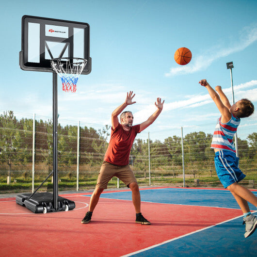 Adjustable Portable Basketball Hoop Stand with Shatterproof Backboard Wheels