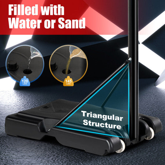 Adjustable Portable Basketball Hoop Stand with Shatterproof Backboard Wheels