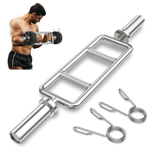 700 LBS Olympic Triceps Bar with Knurled Handles for Squats
