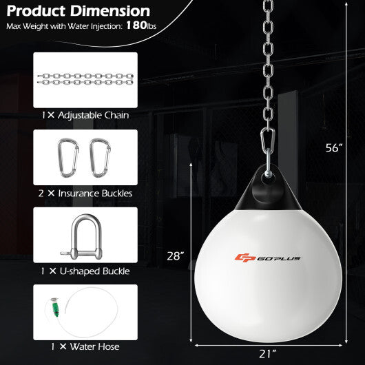 21 Inch Water Punching Bag with Adjustable Metal Chain-Black
