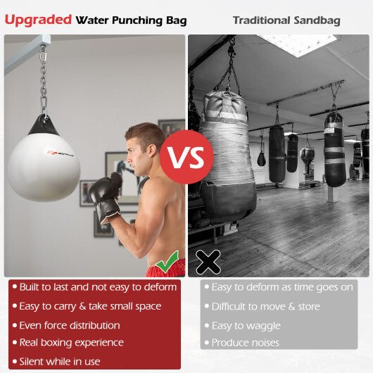 21 Inch Water Punching Bag with Adjustable Metal Chain-Black