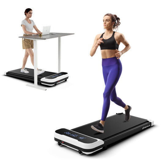 2.5HP Under Desk Treadmill with Remote Control and 3 Countdown Modes-White