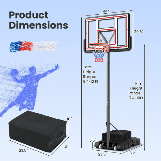 Portable Basketball Hoop Adjustable Basketball Goal System