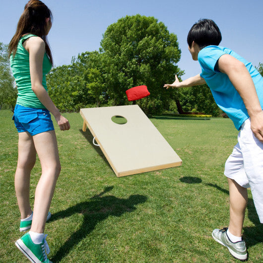 Solid Wood Cornhole Board Set Portable Corn Hole Game Board Includes 8 Bean Bags-M