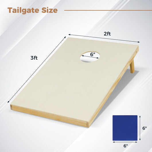 Solid Wood Cornhole Board Set Portable Corn Hole Game Board Includes 8 Bean Bags-M