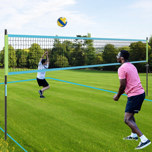 Portable Outdoor Volleyball Net Set Heavy-Duty Volleyball Net System-Yellow