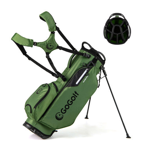Golf Stand Bag Lightweight Golf Bag with 8 Way Top Dividers and 5 Zippered Pockets-Gray
