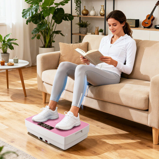 Vibration Plate Exercise Machine with Gravity Sensor and Remote Control for Home Gym-Gray