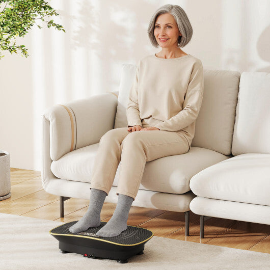 Vibration Plate Exercise Machine for Lymphatic Drainage and Weight Loss with 10 Speed Intensities-Navy