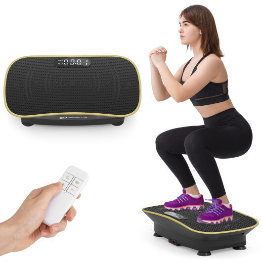 Vibration Plate Exercise Machine for Lymphatic Drainage and Weight Loss with 10 Speed Intensities-Navy