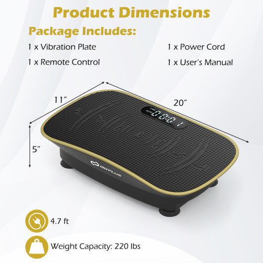 Vibration Plate Exercise Machine for Lymphatic Drainage and Weight Loss with 10 Speed Intensities-Navy