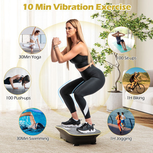 Vibration Plate Exercise Machine for Lymphatic Drainage and Weight Loss with 10 Speed Intensities-Navy