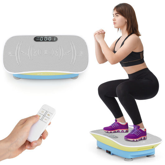 Vibration Plate Exercise Machine for Lymphatic Drainage and Weight Loss with 10 Speed Intensities-Navy
