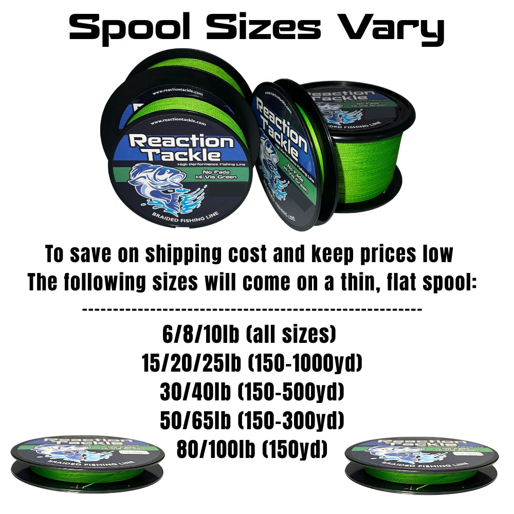 Reaction Tackle Braided Fishing Line - Hi-Vis Yellow