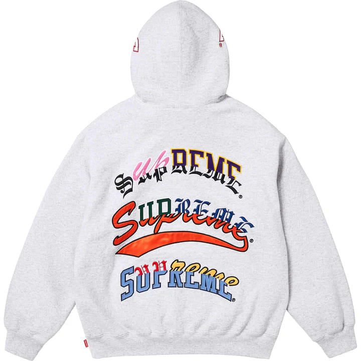 Supreme Multi Logos Hooded Sweatshirt Ash Grey