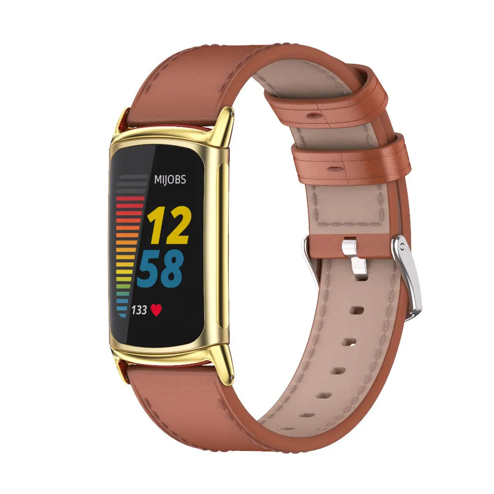 Fitbit Charge 5 6 Leather Strap - Stylish and Breathable