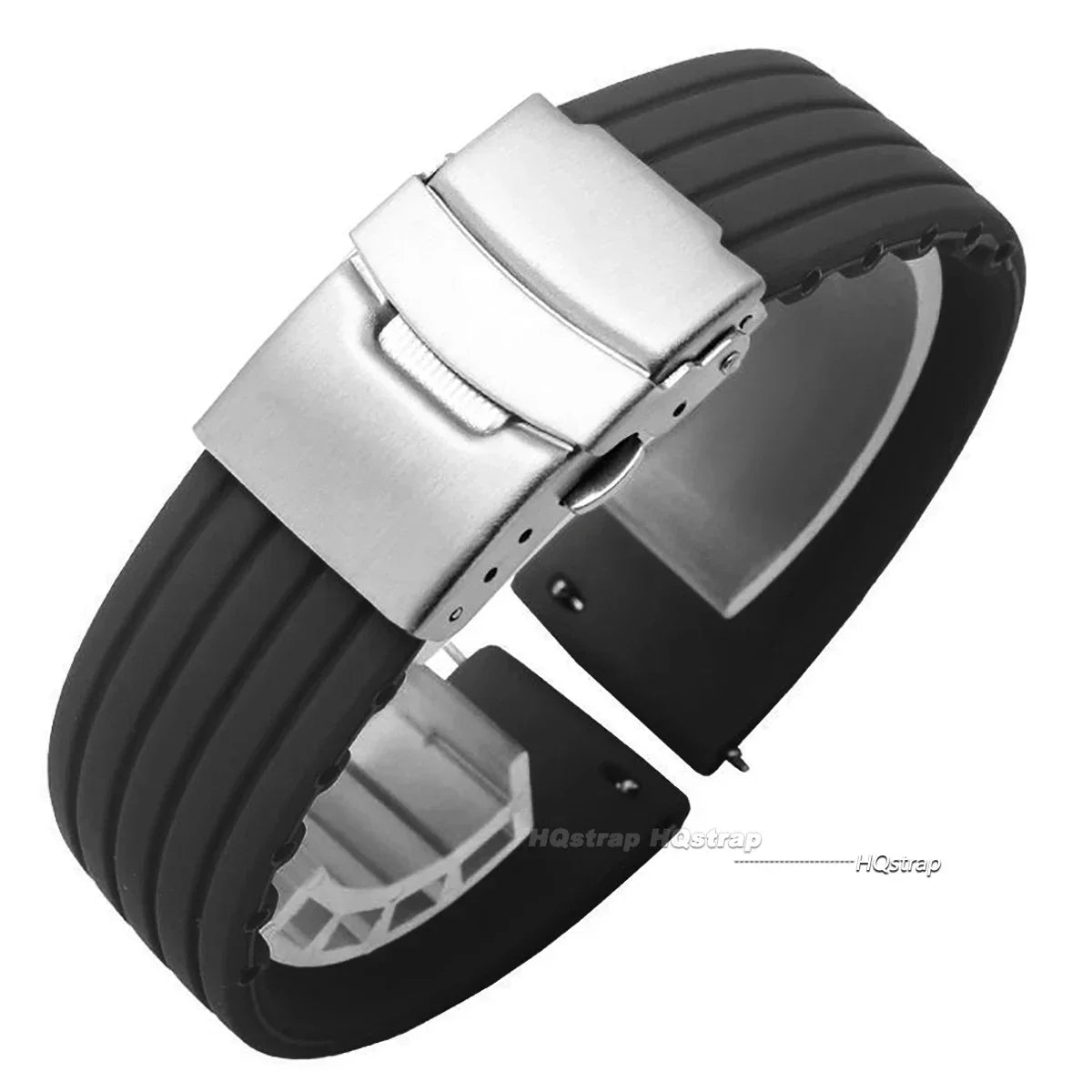 OnePlus Watch Band Silicone Rubber Strap Deployment Buckle Black Brown Green