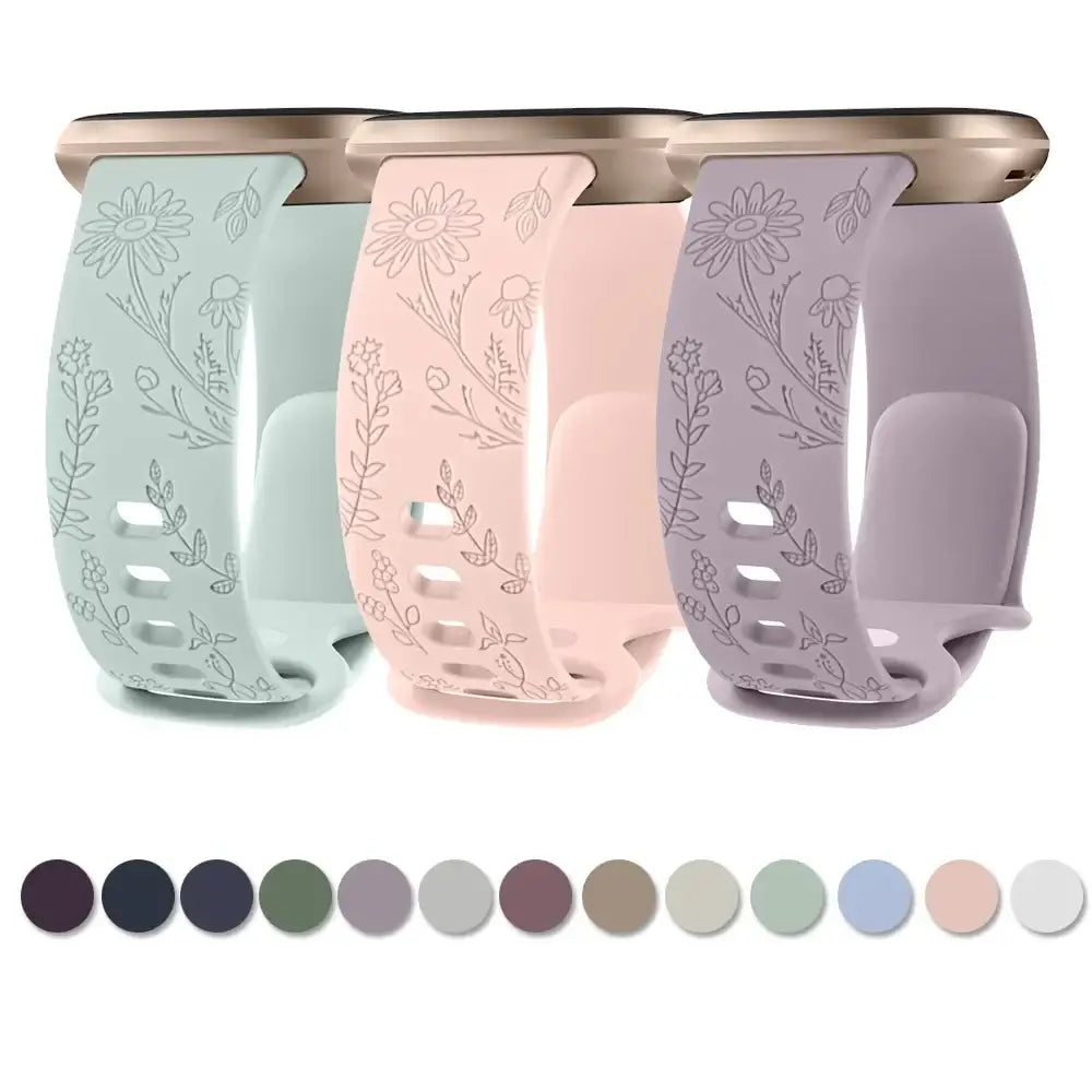 Fitbit Versa & Sense Silicone Band - Durable Floral Design