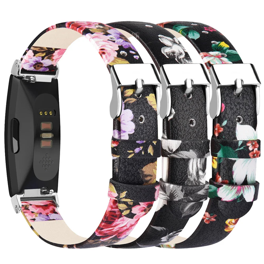 Fitbit Inspire 2, 1, HR Leather Strap - Premium Comfortable Band