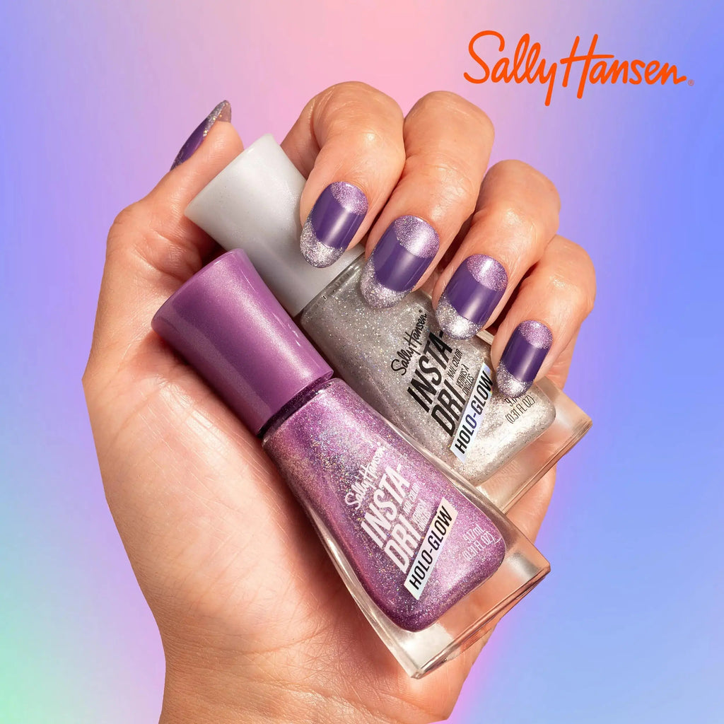 Sally Hansen Insta-Dri® Holo-Glow Chrome Zone - Metallic Black Quick Dry Nail Polish (0.3 Fl Oz)