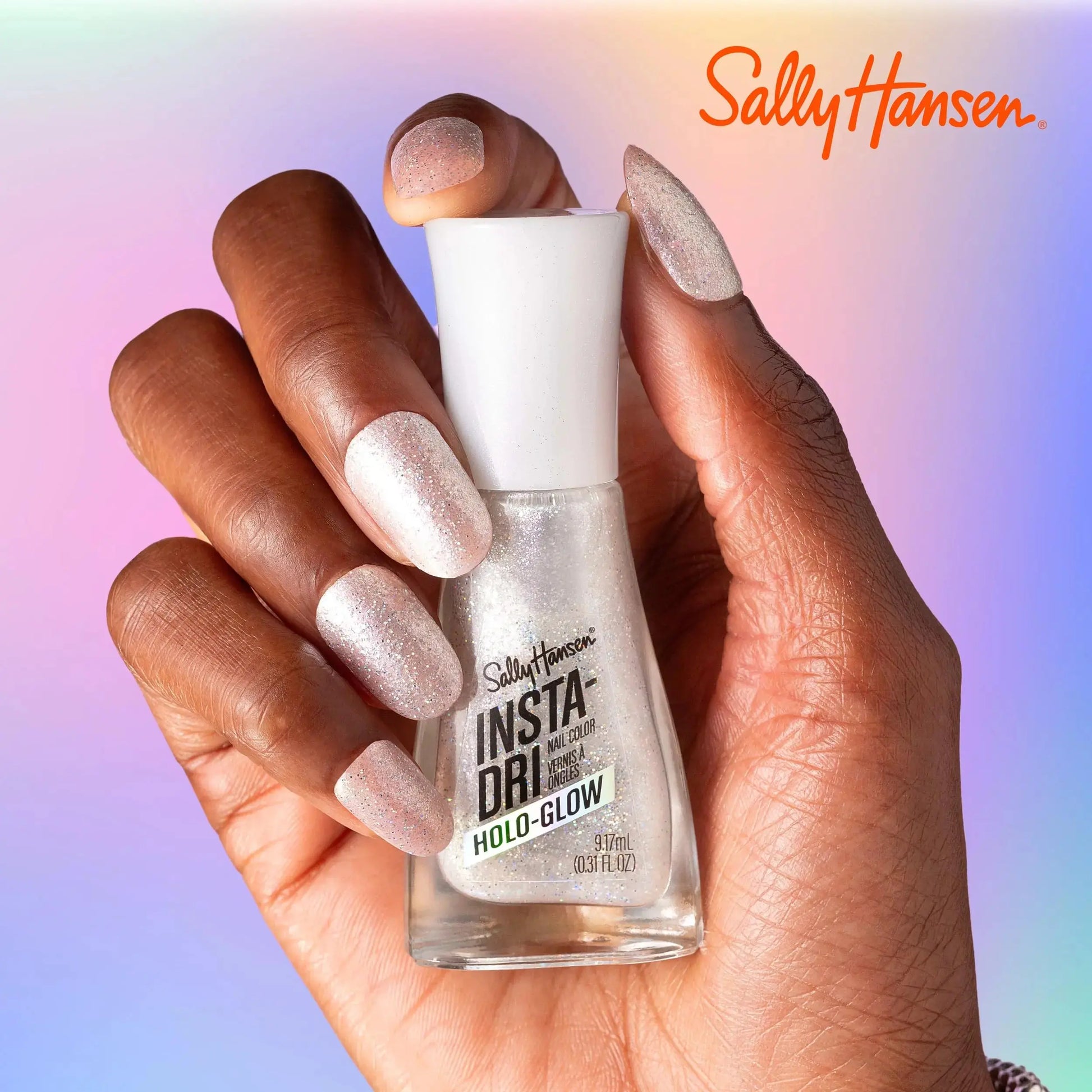 Sally Hansen Insta-Dri® Holo-Glow Chrome Zone - Metallic Black Quick Dry Nail Polish (0.3 Fl Oz)