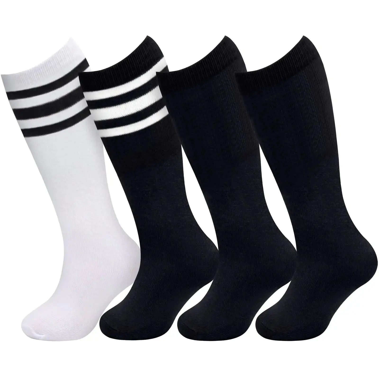 Sarfel 4 Pairs Kids Soccer Socks -  Knee High Toddler Soccer Socks | For Girls & Boys