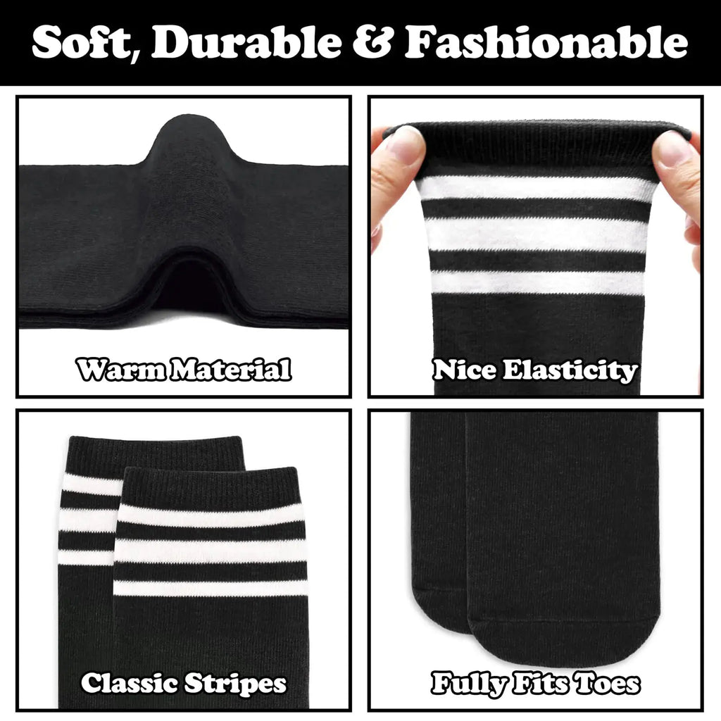 Sarfel 4 Pairs Kids Soccer Socks -  Knee High Toddler Soccer Socks | For Girls & Boys