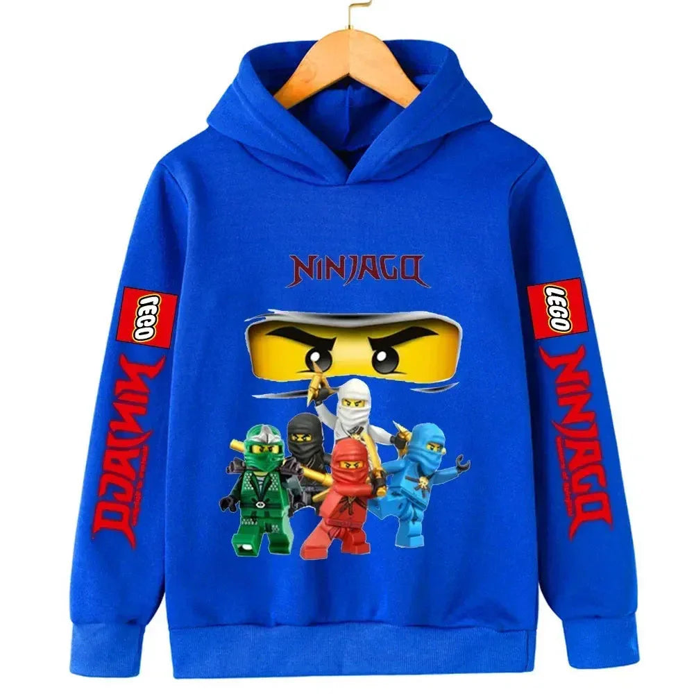 Color: Yellow, Kid Size: 17 - Lego Phantom Ninja Cartoon Children's Hooded Hoodies Casual Sports Sweatshirt 3-13 Year Old Boy Kid Baby Girls Clothes Pullover