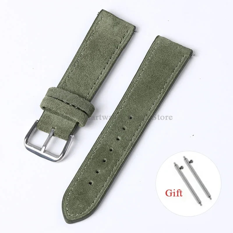 OnePlus Smartwatch Vintage Suede Leather Band Quick Release Strap