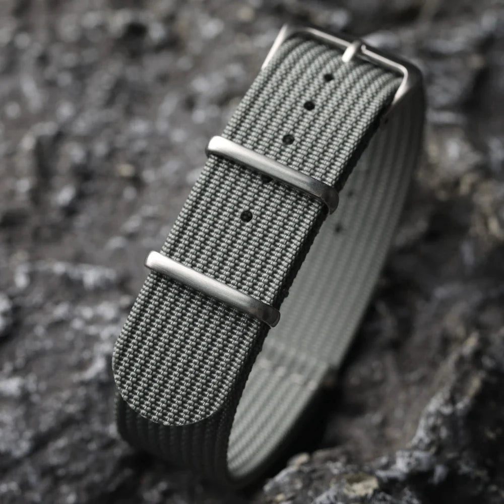 Polar Ribbed Nylon Watch Band Unisex Fabric Strap With Pin Buckle