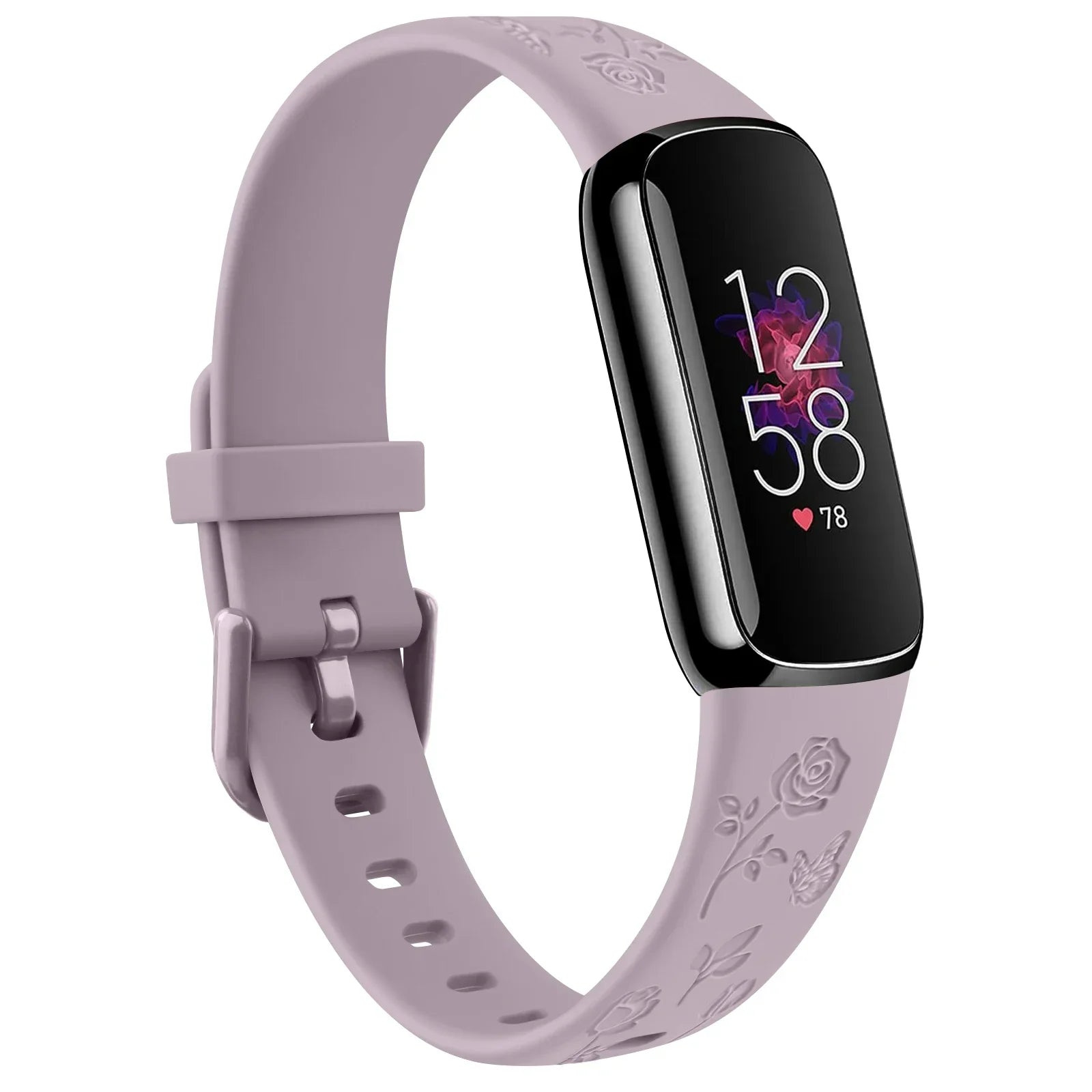 Fitbit Luxe TPU Flower Engraved Band - Soft and Comfortable