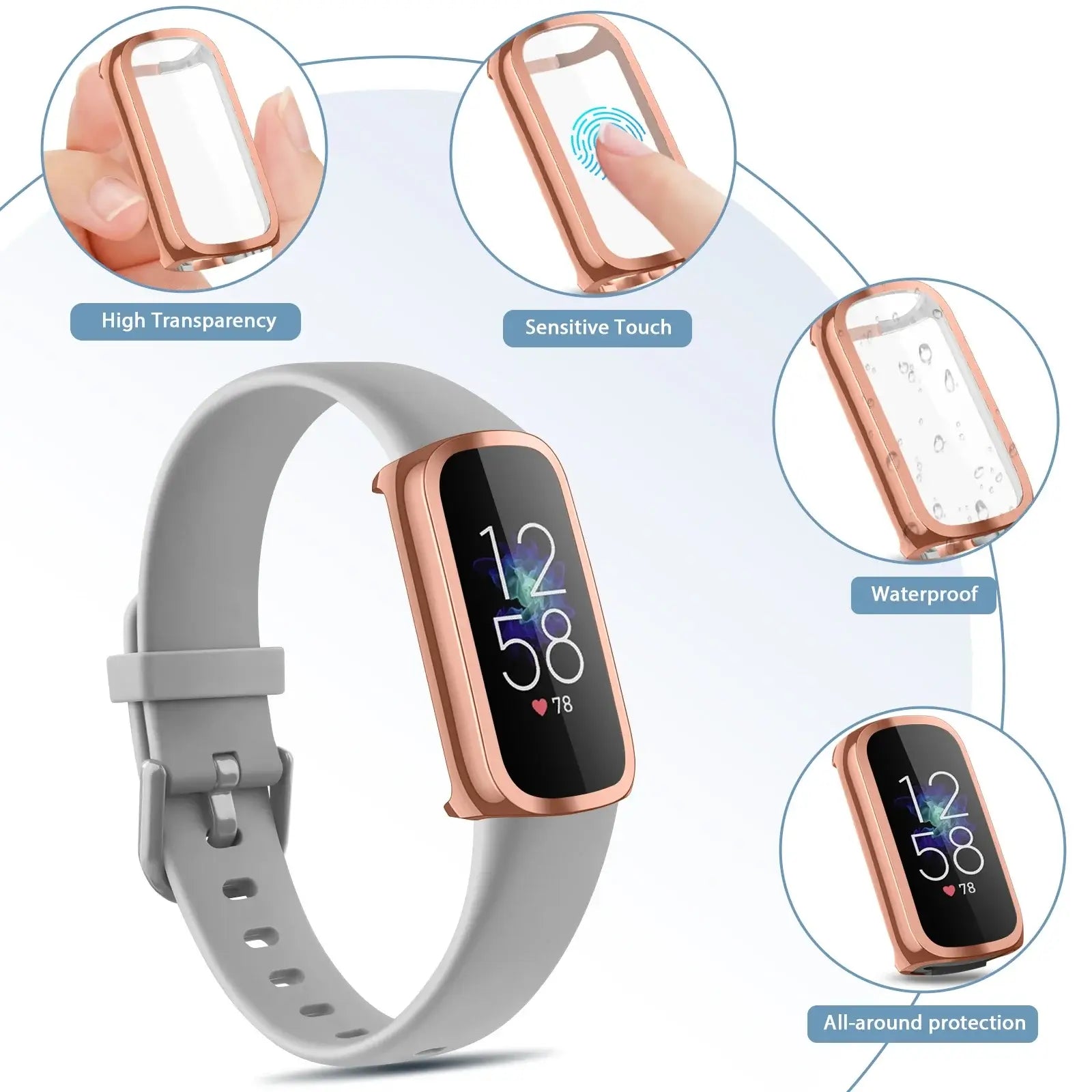 Fitbit Luxe Case and Screen Protector - Premium Protection