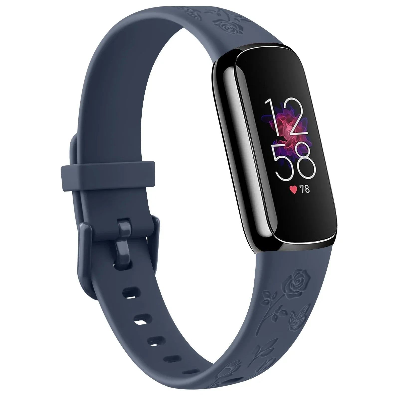 Fitbit Luxe TPU Flower Engraved Band - Soft and Comfortable
