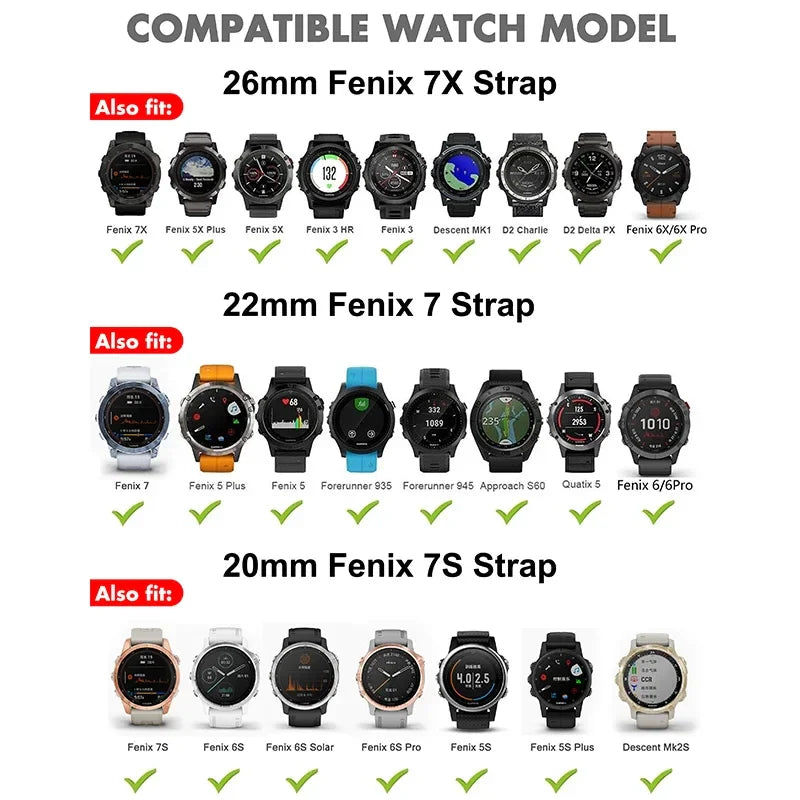 Garmin Silicone Strap - Durable, Flexible, Comfortable Fit