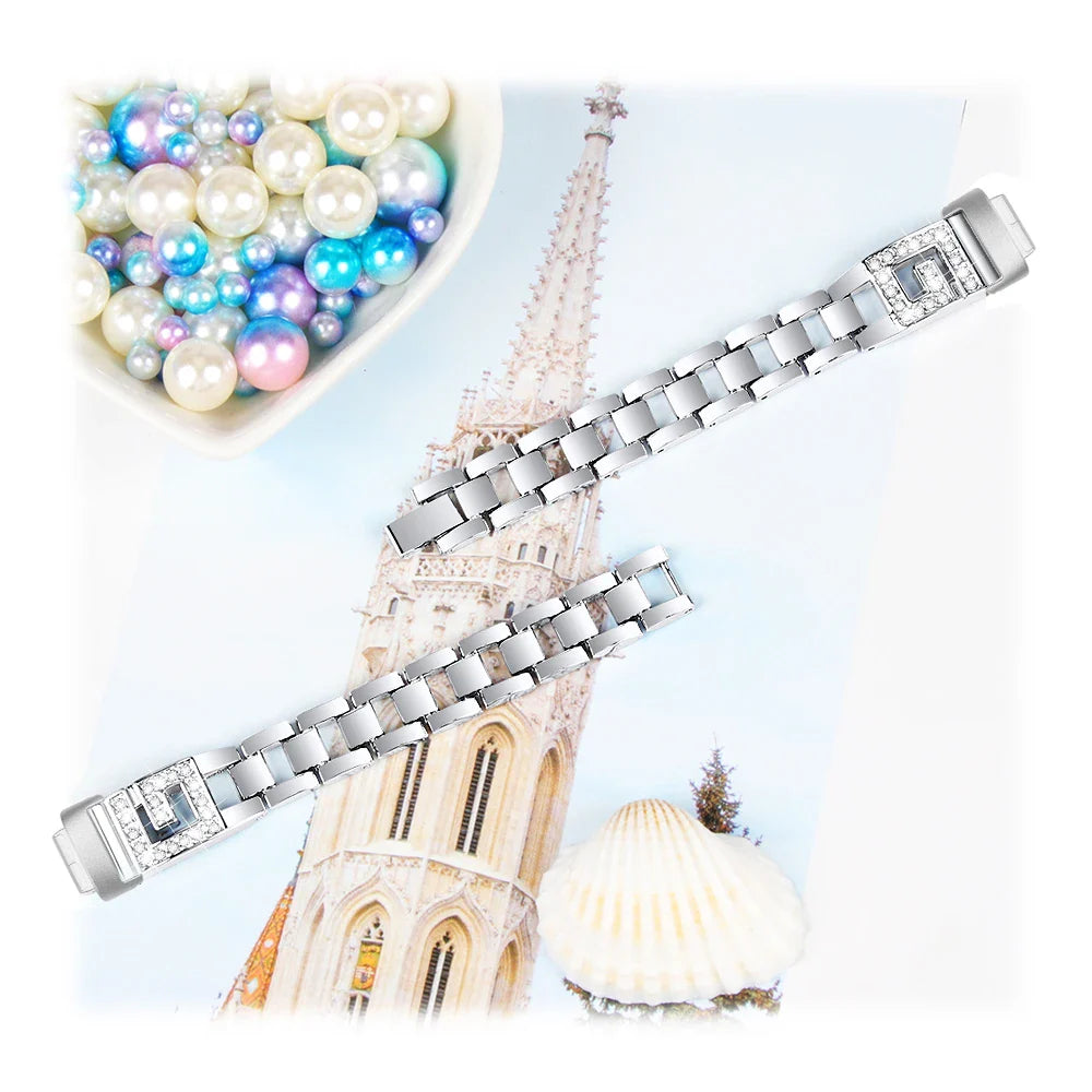 Fitbit Inspire 3 Metal Diamond Band - Elegant Strap