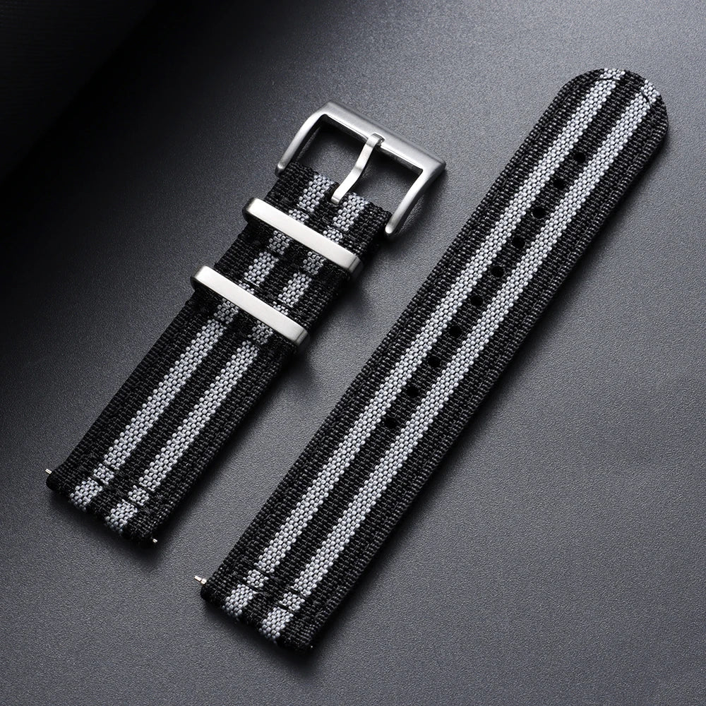OnePlus Smartwatch Bands Ribbed Nylon Woven Canvas Fabric Quick Release Watch Straps