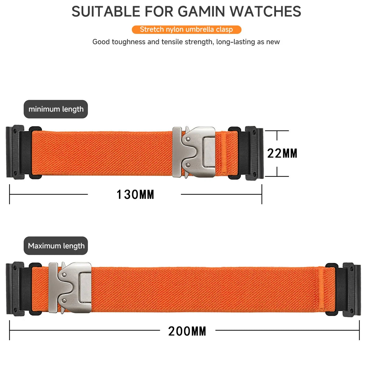 Garmin Nylon Military Strap - Soft Wear-Resistant Band