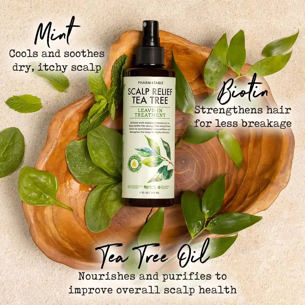 Scalp Relief Tea Tree Leave-In Conditioner – Relieves Itchy, Dry Scalp & Detangles Hair – 240ml/8 fl oz