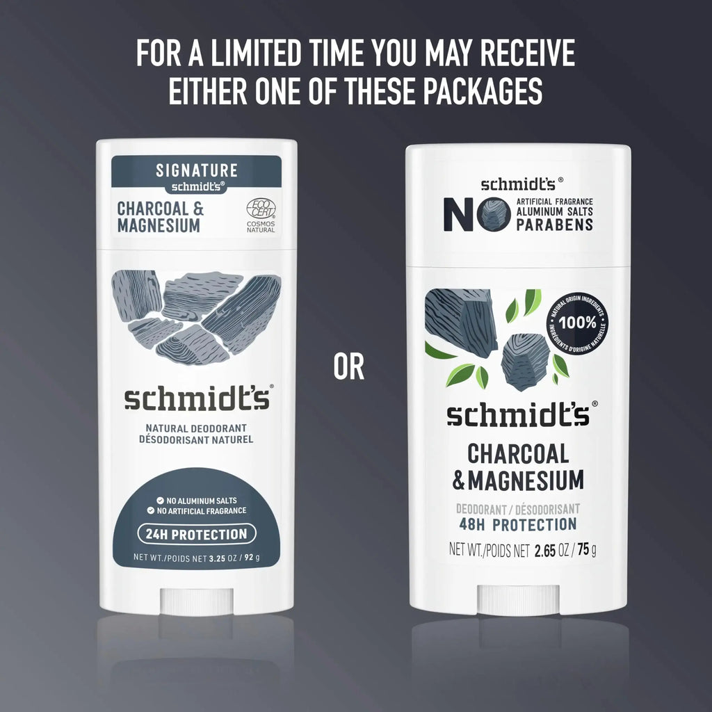 Schmidt's Aluminum-Free Vegan Deodorant - Charcoal & Magnesium Deo With Odor Protection