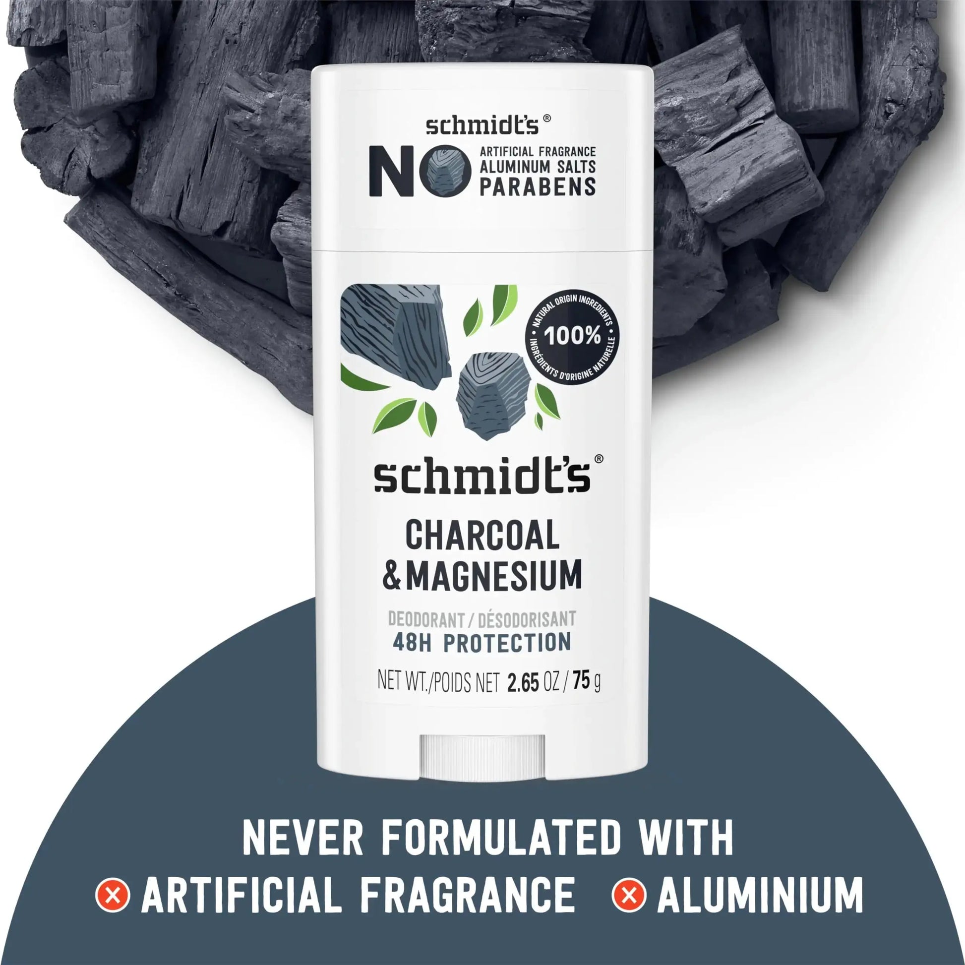 Schmidt’s Charcoal & Magnesium Aluminum-Free Vegan Deodorant - 2 Count