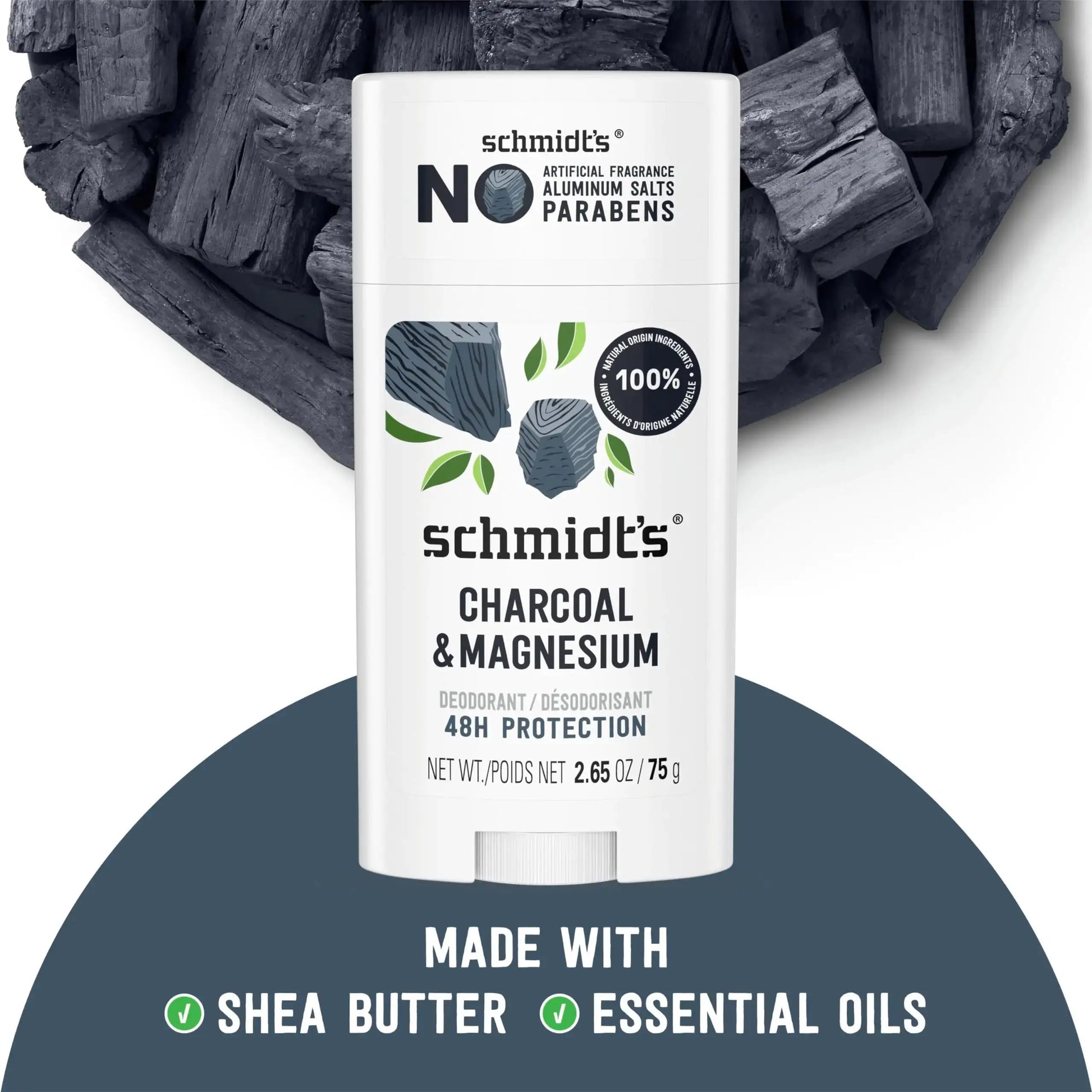 Schmidt’s Charcoal & Magnesium Aluminum-Free Vegan Deodorant - 2 Count