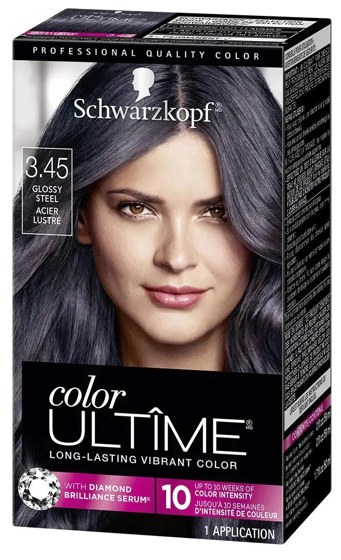 Schwarzkopf Color Ultime Metallic Permanent Hair Color Cream - 3.45 Glossy Steel