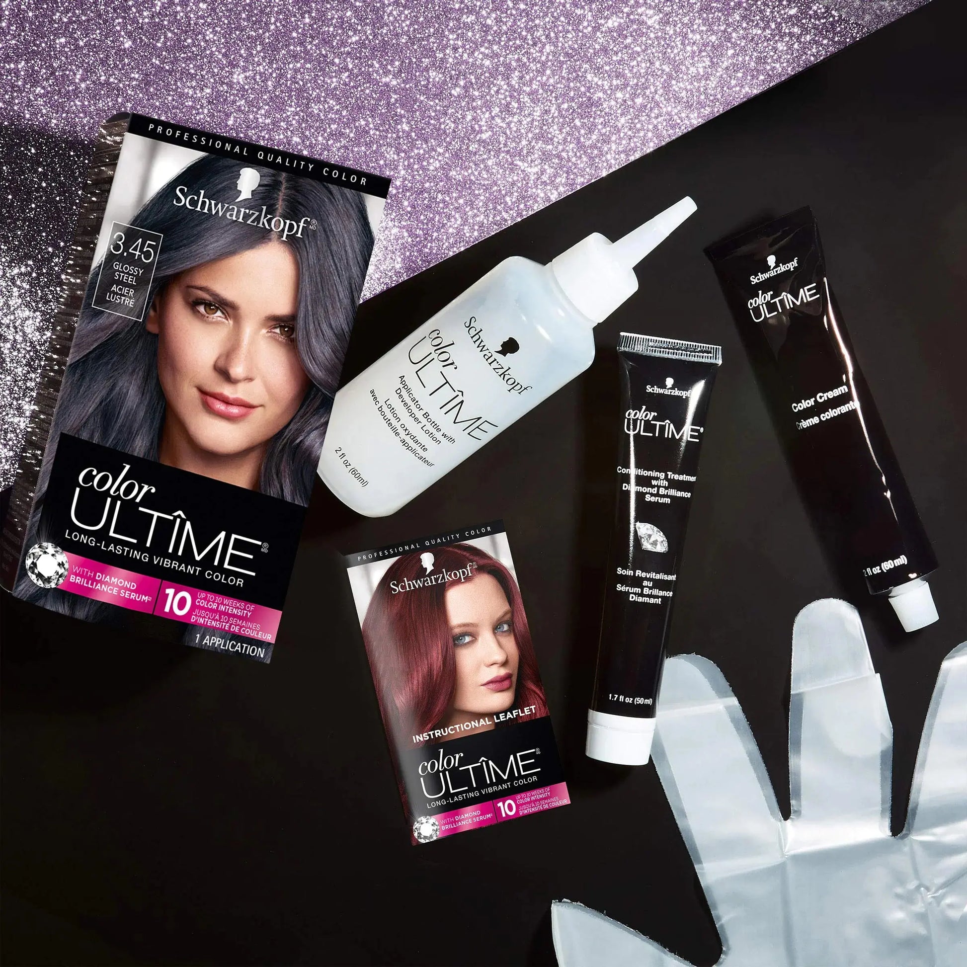 Schwarzkopf Color Ultime Metallic Permanent Hair Color Cream - 3.45 Glossy Steel